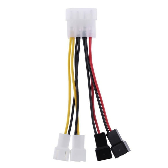 Peggybuy 1pcs 4-Pin Molex to 3-Pin fan Power Cable Adapter Connector 12v*2 / 5v*2