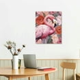 thumbnail image 2 of FUMJ Flamingo with Peony Flowers Picture Wall Art Beautiful Watercolor Flamingos Canvas Prints Decor Modern Paintings Photo for Girls Bedroom Living Room Home Decoration,, 2 of 4