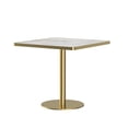 thumbnail image 4 of Patio Table, Square Modern Dinning Table 31.5 inches Bistro Table Tulip Table with Faux Marble top,Easy Assemble,Sturdy Metal Frame Diameter, Light Slate Grey Outdoor Dining Table, 4 of 8