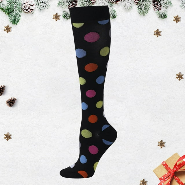 TINZ Chaussettes d'Exercice Élastiques Chaussettes de Course Chaussettes de Compression Bas Jacquard Chaussettes Mollet Dentelle Porte-Jarretelles Bas Cuisse Haute