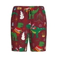 thumbnail image 4 of Naloa Dinosaur Christmas Happy New Year Men's Short Pajama Pants, Lounge Comfort Shorts with Elasticized Waistband and Side Pockets - Small, 4 of 9