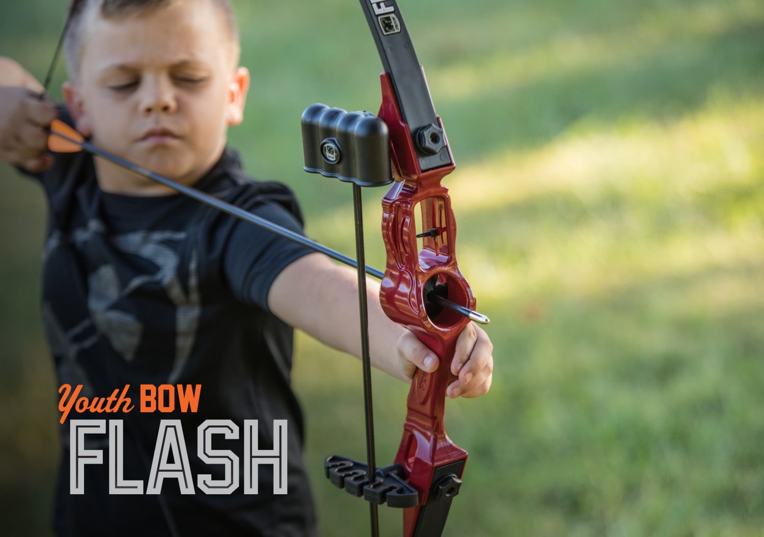 Bear Archery Flash Youth Bow Set for Ages 11+, Red