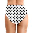 thumbnail image 3 of Womens High Waisted Bikini Bottoms Polka Dot Tummy Control Ruched Swim Bottom Full Coverage Swimsuits Bottoms Pool Party White L, 3 of 4