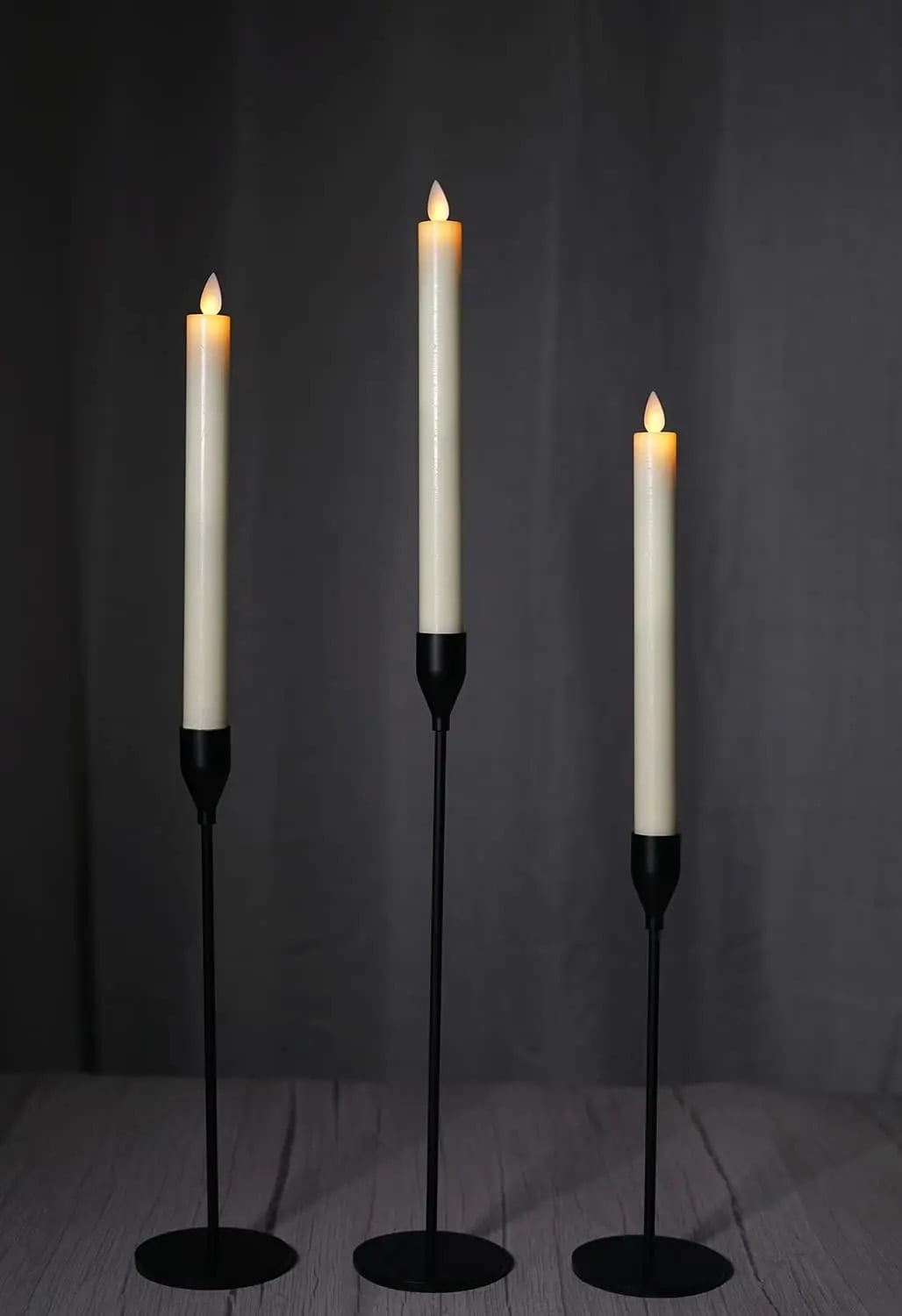 Moving Flame Taper Candles with Remote and Timer, Flameless LED Candlesticks Flickering with Moving Wick, Christmas Decorations