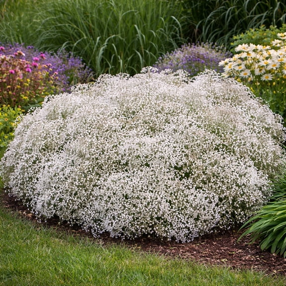Snowy White Baby's Breath Gypsophila Flower - 6 Bulbs - Attracts Butterflies, Bees & Hummingbirds-Spring Garden Perennial