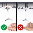 thumbnail image 6 of 2X Wine Glass Rack Under Cabinet,3 Rows Hanging Stemware Rack Metal Glasses Holder Storage Hanger for Kitchen,Bar,Etc, 6 of 8