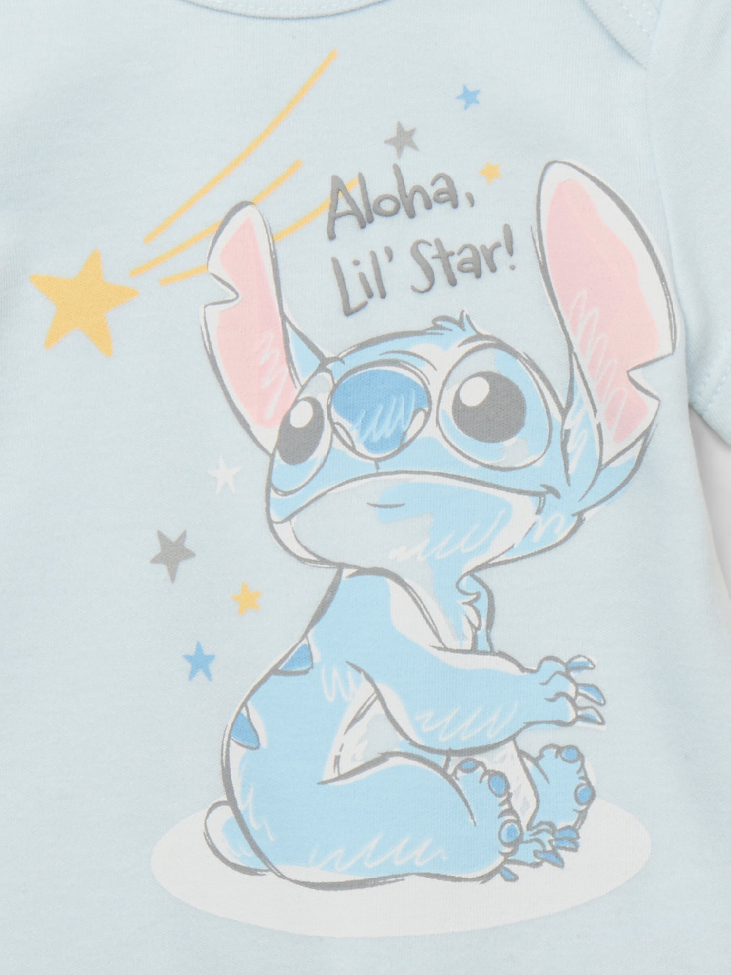 Disney Baby Wishes + Dreams Lilo & Stitch Baby Boys or Girls Bodysuit, 3-Pack, Sizes Newborn-18 Months