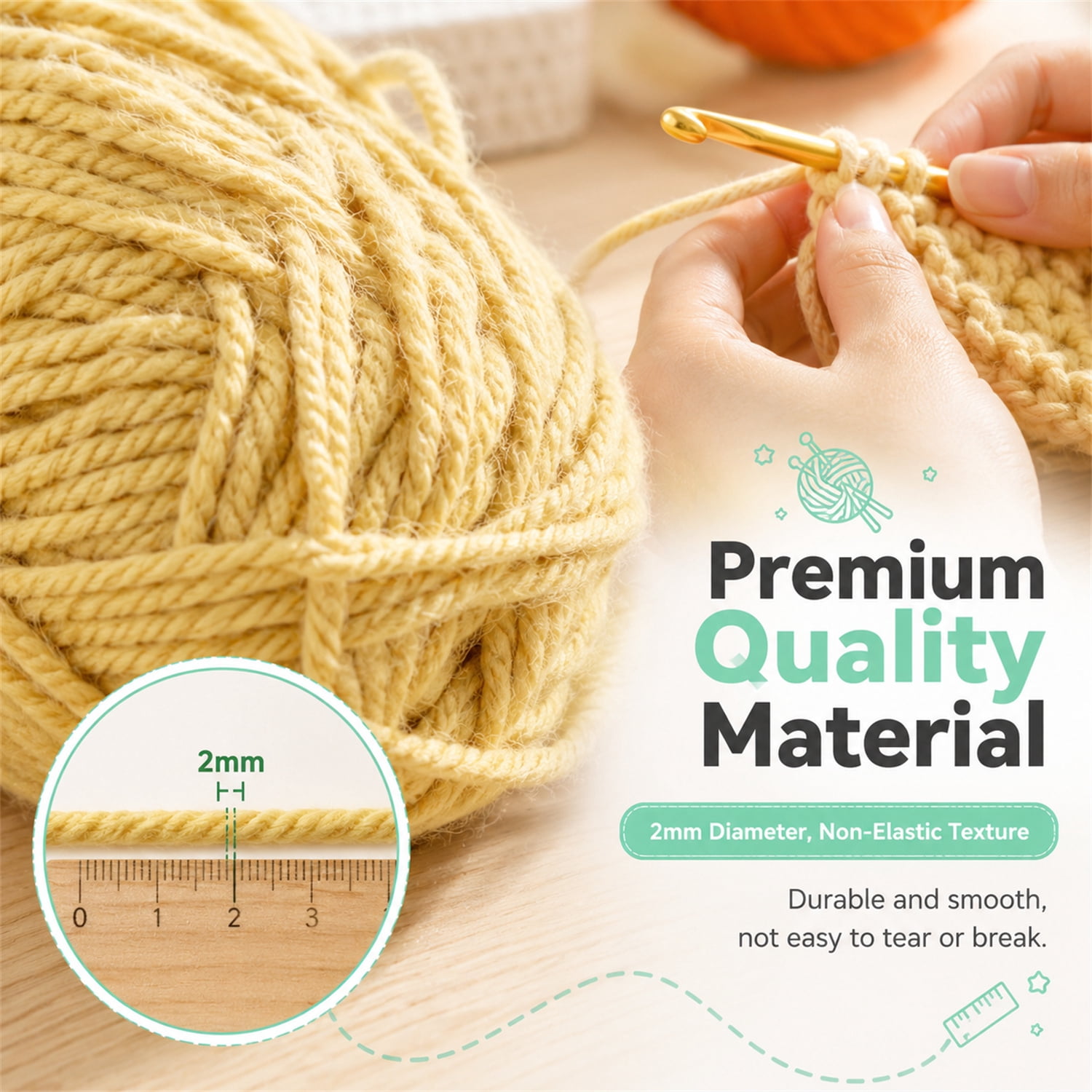 NOGIS 5 Pcs Glow in The Dark Yarn(Each 50yd),DIY Glow Yarn for Knitting Luminous Yarn for Crocheting Sewing Supplies for Crocheting for DIY Arts, Crafts & Sewing Beginners (Colors B)