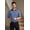 Blue, variant on Men Button Down Long Sleeve Shirts Regular Fit Suit Shirt Business Dress Shirts Men