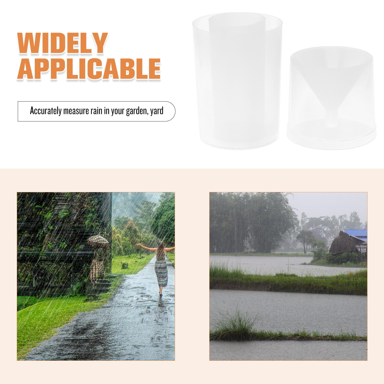 Worgeous Rain Gauge Measuring Tool Garden Rain Gauge Cup Outdoor Plastic Yard Rain Gauge Practical Rain Gauge Cup Replacement Lawn Rain Gauge