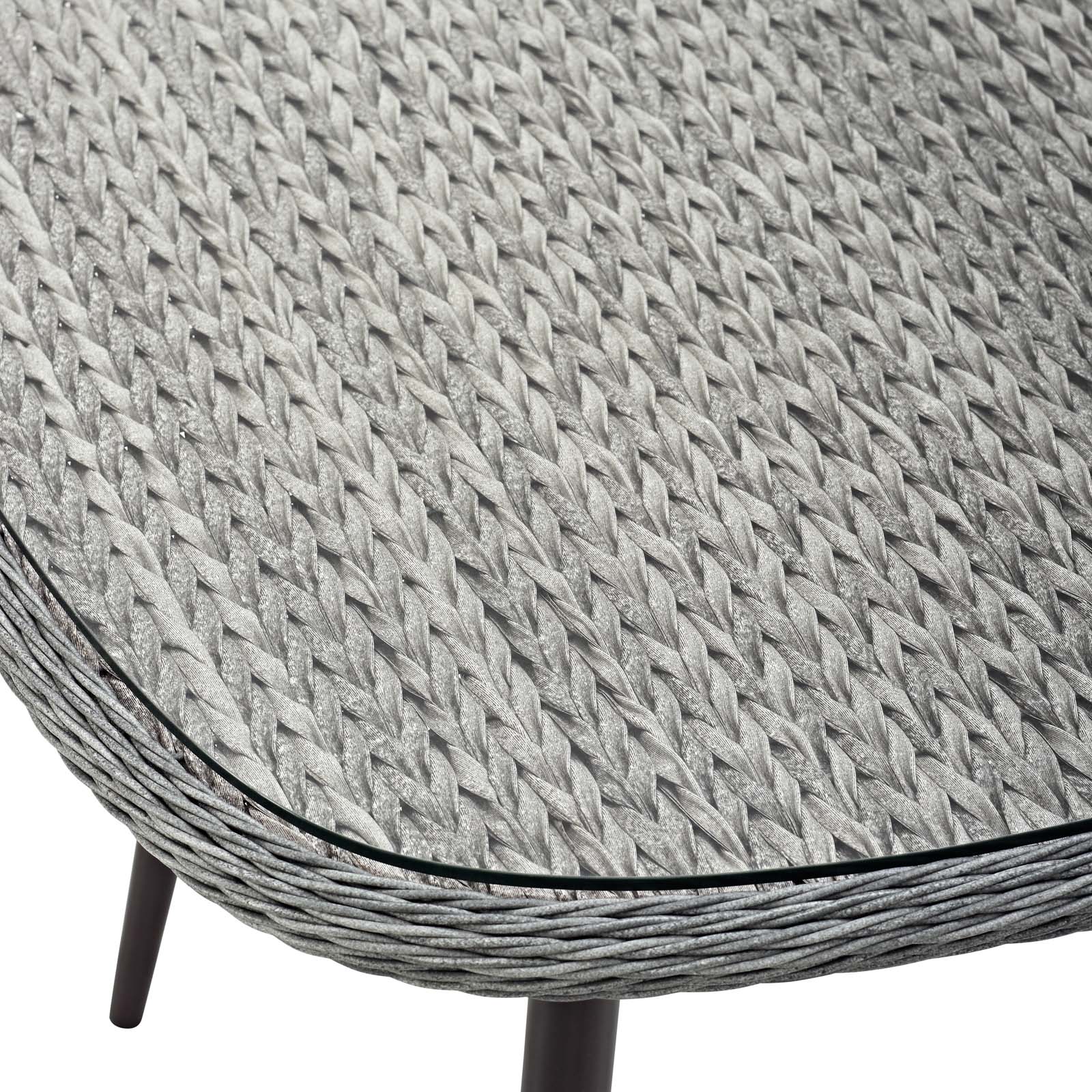 Modway Endeavor 36" Outdoor Patio Wicker Rattan Dining Table in Gray - image 5 of 5