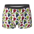 thumbnail image 6 of Men's Boxer Briefs, Cute Grape Blue Red Green Leaves Soft Comfy Mens Underwear Boxer Briefs Breathable With Widen Waist, 6 of 7