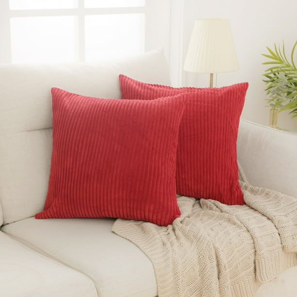 Deconovo Pack of 2 Cushion Cover Corduroy Throw Pillow Covers with