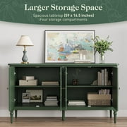 May in Color Console Cabinet, 58 Wood Sideboard Buffet Cabinet, for Entryway, Living Room, Bedroom, Dining Room, Green