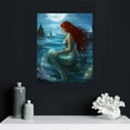 thumbnail image 4 of COMIO Girl Wall Decorations Blue Ocean Wall Art Bedroom Decor for Women Moon Night Wall Painting Shell Canvas Prints Size 12"x 16", 4 of 4