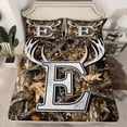 thumbnail image 2 of Castle Fairy Personalized Initial E Twin Sheet Sets 3pcs for Teens Adults,Jungle Wildlife Deer Twin Fitted Sheet Microfiber,Vintage Tree Branches Breathable Flat Sheet,Ultra Soft Home Decor, 2 of 7