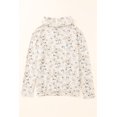 thumbnail image 2 of ABPHQTO Sudadera de mujer blanca con cuello vuelto y estampado floral, 2 of 5