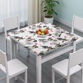 thumbnail image 3 of Dog Pattern with Hearts Square Fitted Tablecloth with Elastic Edge,Square Table Cover,Washable Elastic Table Cover for Home Kitchen Party Decor 36"x36", 3 of 6
