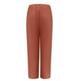 thumbnail image 4 of Cotton Linen Pants Women 2026 Summer Elastic Waist Straight Leg Loose Casual Lounge Pants with Pockets, 4 of 4