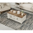 White Coffee Table with Storage Cabinet, Rectangle Center Table with