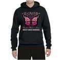 thumbnail image 2 of Wild Bobby Faith Hope Love Butterfly Ribbons Breast Cancer Awareness Unisex Hoodie Sweatshirt, Black, Small, 2 of 6