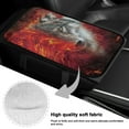 thumbnail image 7 of Yuyamidu Fire Wolf Arm Rest Cover Car Center Console Pad Anti-Scratch Car Center Console Cover for Most Sedan Truck SUV Warm Car Auto Accessories Armrest Cushion Cover, 7 of 7