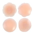 thumbnail image 6 of Raindrops 2 Pairs Reusable Adhesive Silicone Covers Pads Breast Pasties for Women (Round Shape + Plum Blossom Shape), 6 of 7