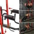 thumbnail image 3 of ZENOVA Pull Up Bar Adjustable Power Tower Squat Rack Dip Stands Strength Training Equipment for Home Gym, Red, 3 of 5