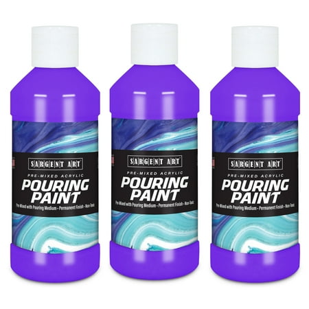 UPC: 0194629117338 | Sargent Art Acrylic Pouring Paint 8 oz Violet Pack of 3