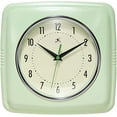 thumbnail image 4 of Infinity Instruments Retro Square Meadow Mist Green Plastic 9.25-inch Analog Wall Clock, 4 of 7
