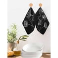 thumbnail image 2 of Spring Dandelion Kitchen Dish Towels for Drying Dishes Set of 3, Modern Country Flower Black White Waffle Weave Microfiber Hand Tea Bathroom Towels Quick Dry & Absorbent Towel 12x12, 2 of 7