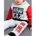thumbnail image 4 of Disney Mickey Mouse Toddler Boys’ Outfit Set - Two Piece Hoodie Sweatshirt with Holographic Patch & Jogger Pants (Red 1, 3T), 4 of 4