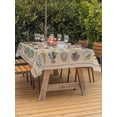 thumbnail image 3 of Outdoor Tablecloths with Umbrella Hole & Zipper, Ocean Fishes 60 x102 Inch Rectangle Tablecloths, Retro Tropical Coastal Animal Brown Waterproof Table Cloth, Patio/Pool/Picnic Table Covers, 3 of 8