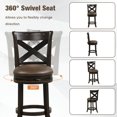 thumbnail image 4 of Resenkos 26 Inch Swivel Bar Stool with Curved Backrest PU Leather Seat and Footrest-26 inches, Bar Height Stools, Bar Stools for Kitchen Island for Kitchen, Dining Room, 4 of 6