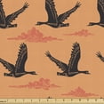 thumbnail image 1 of Geese Fabric by the Yard, Continuous Flock of Flying Bird Silhouettes Clouds Sunset Sky Print, Decorative Upholstery Fabric for Chairs & Home Accents, 5 Yards, Dark Peach Charcoal Grey by Ambesonne, 1 of 4