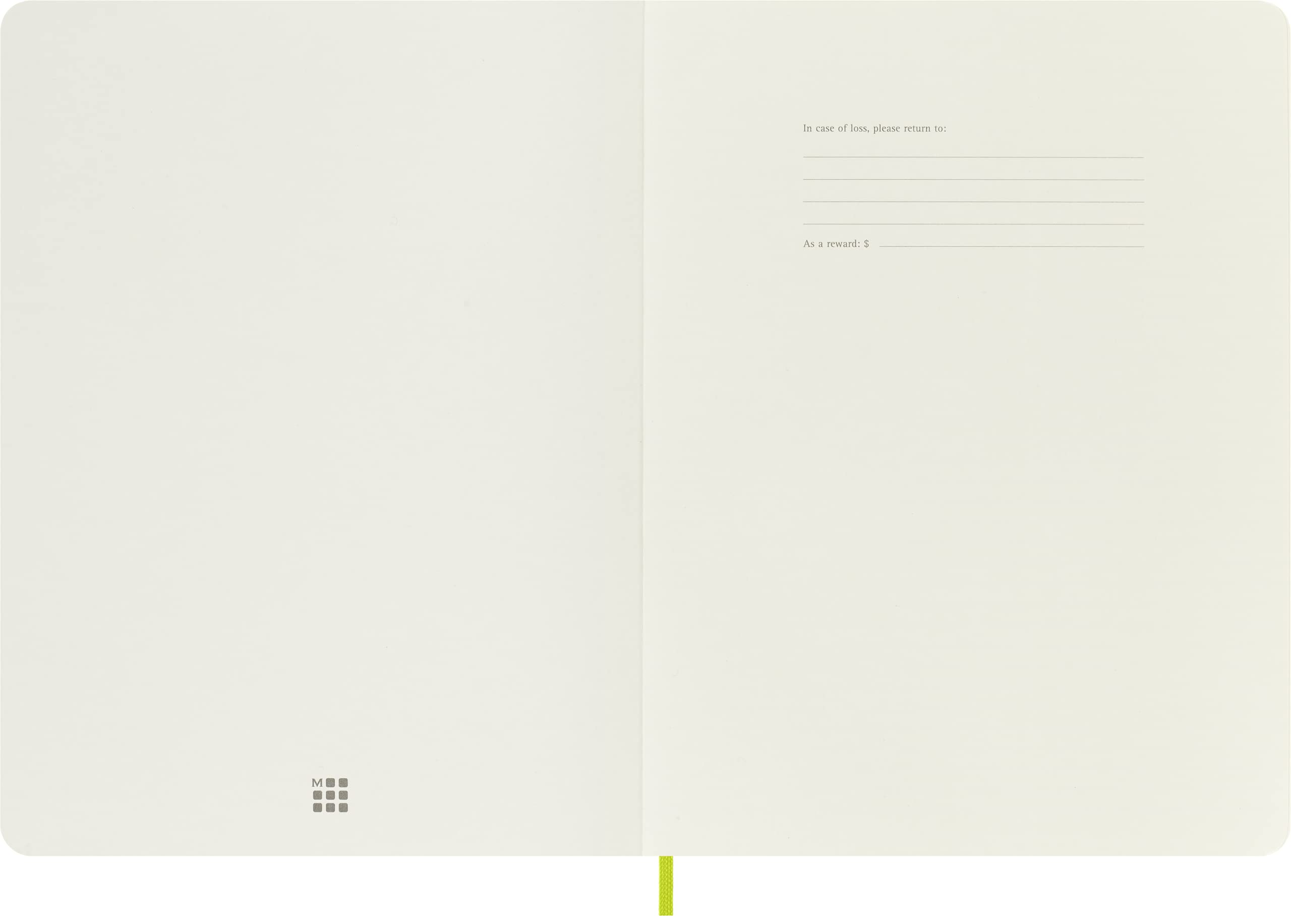 Moleskine Classic Notebook, Soft Cover, XL (7.5" x 9.5") Plain/Blank, Lemon Green, 192 Pages