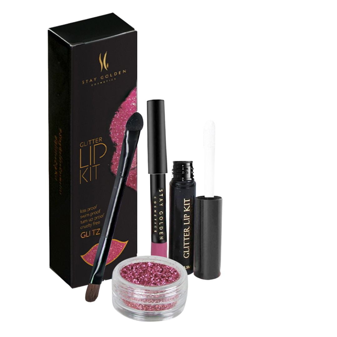 So Bae Glitter Lip Kit - Smudge & Kiss Proof - Stay Golden Cosmetics