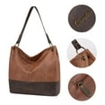 thumbnail image 4 of Wrangler Hobo Bags for Women Leather Tote Bag Shoulder Bag Top Handle Satchel Purses and Handbags, Two Tone Brown, 4 of 7