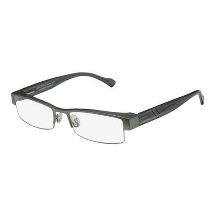 New Harry Lary's Dynasty Mens Designer Half-Rim Sage / Transparent Gray Sleek Handmade In France Frame Demo Lenses 54-18-0 Spring Hinges Eyeglasses/Eye Glasses