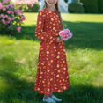 thumbnail image 2 of DISNIMO Red Thanksgiving Girls Dresses Long Sleeve Girls Dresses Size 7/8 Dresses For Kids 2024 Casual Fall Frock for Kids Swing Dress Long Sleeve Midi Sun Dress with Side Pockets, 2 of 7