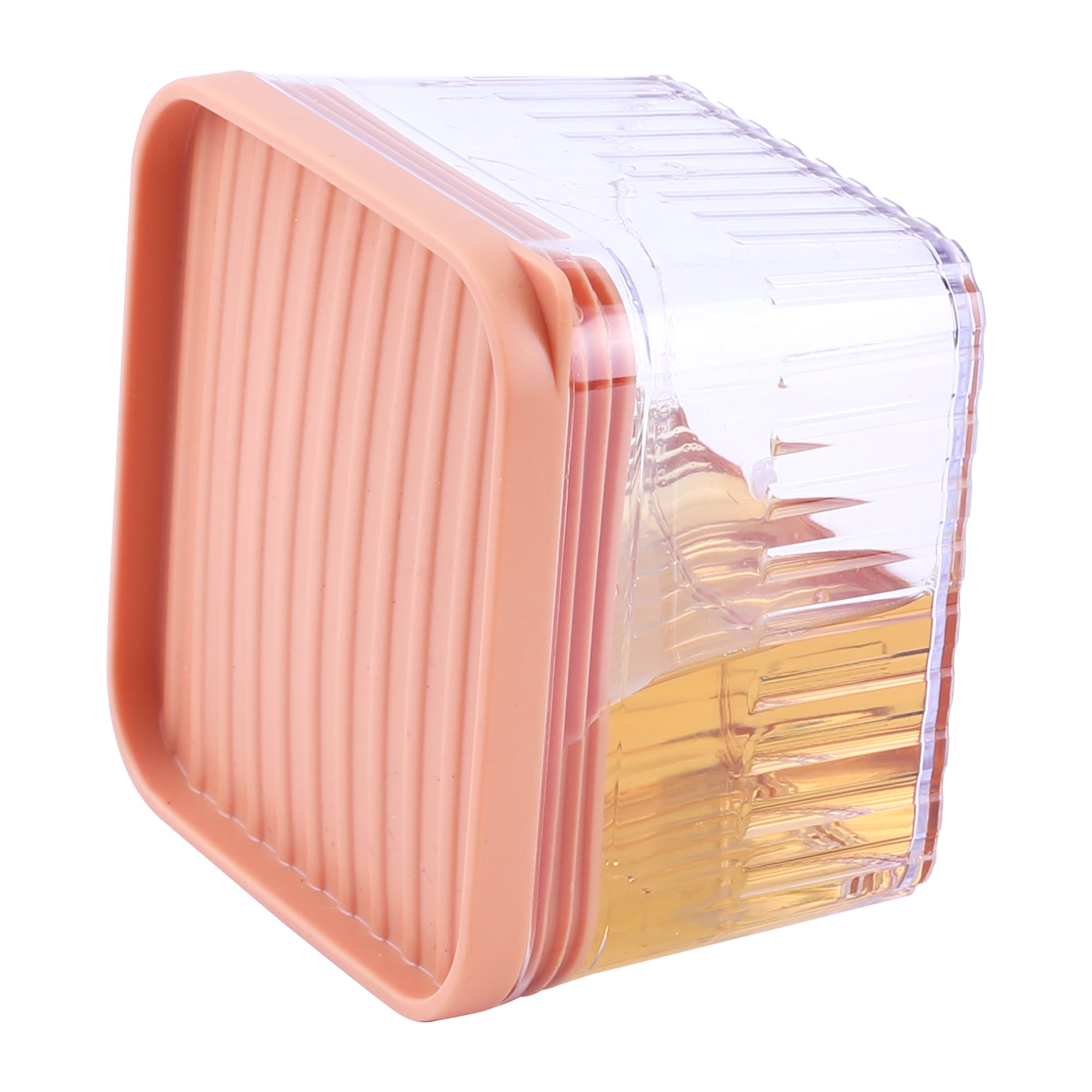 Unique Bargains 5 Pcs Airtight Food Storage Containers for Pantry Organization 10 oz Light Orange