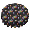 thumbnail image 2 of Colorful Keyboard Black Pattern Round Tablecloth 70"x70", Wrinkle Resistant Wipeable Table Cover for Kitchen Dining Room Picnic Patio and Party, 2 of 6