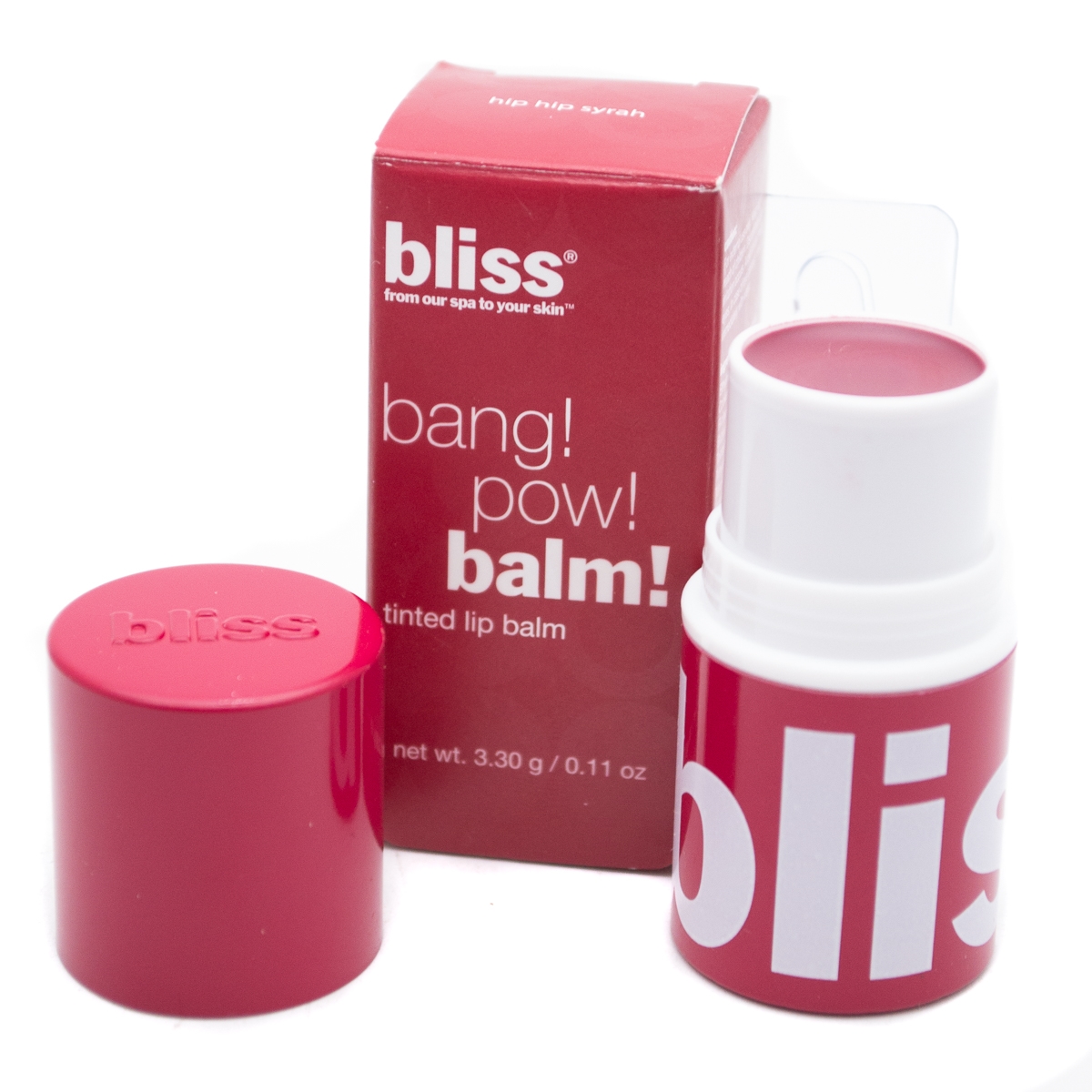 Bliss bliss bang! pow! balm tinted lip balm, hip hop syrah .11oz
