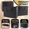 thumbnail image 4 of 3 Pack  Black  Bags with Handles - Includes 9 Tissue Papers, 16x6x12 Inches for Men Birthday Party, Wedding, Shopping Business, Easter, Holidays, Father's Day, Mother's Day ( - 3 count), 4 of 6