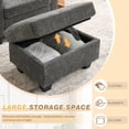 thumbnail image 5 of FFH Accent Chair with Storage Ottoman, Single Sofa Recliner with Adjustable Backrest, Storage Space, Charging Ports, Cup Holders and Phone Stand, Gray, 5 of 8