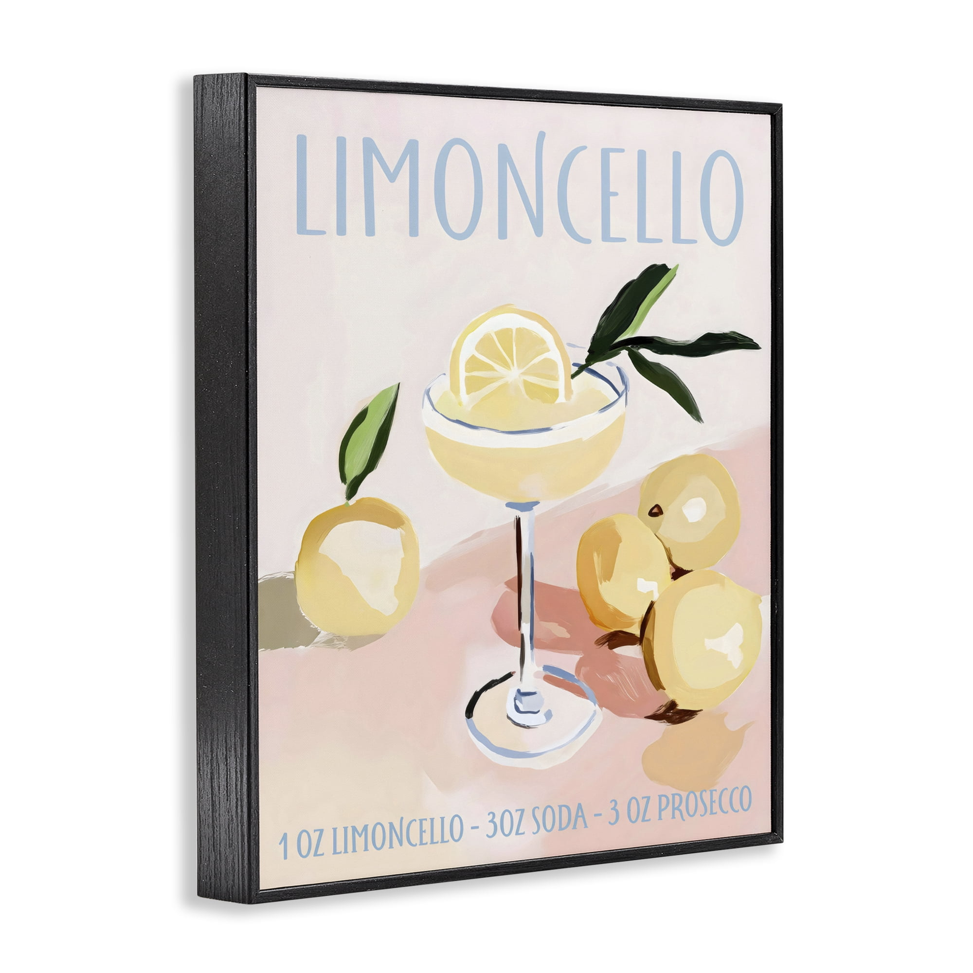 Stupell Industries Limoncello Summer Cocktail Black Framed Giclee Art, design by Sisi and Seb
