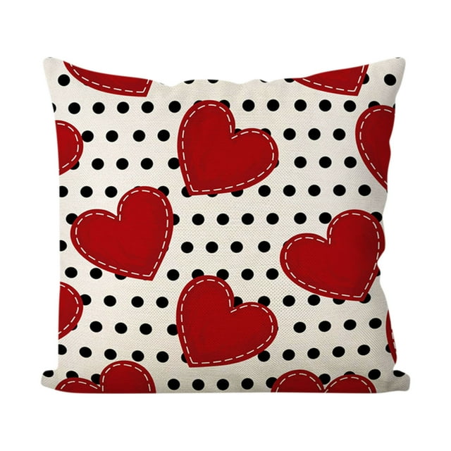 D Linen Pillowcase 45X45Cm Valentine Home Decor Sofa Cushion Cover Decorative Pillow Case Pattern D