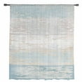 thumbnail image 2 of Blue Beige Farmhouse Semi Sheer Curtains Drapes for Living Room, Bedroom, French Doors Window 84 Inches Long, Vintage Wooden Striped Rod Pocket Chiffon Curtain Drapery Voile Draperies Panel, 2 of 6