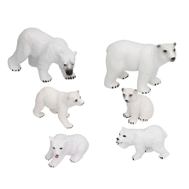 Figuras De Animales Del Océano, 6 Piezas De Decoración, Entrenamiento De Imaginación Realista, Modelos De Oso Blanco Para Navidad Para Niños Para Fiesta Para El Día De Acción
