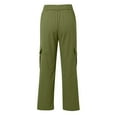 thumbnail image 5 of BRDFRL Straight Wide Leg Y2K Cargo Pants Loose Pocket Jogger Green L, 5 of 7
